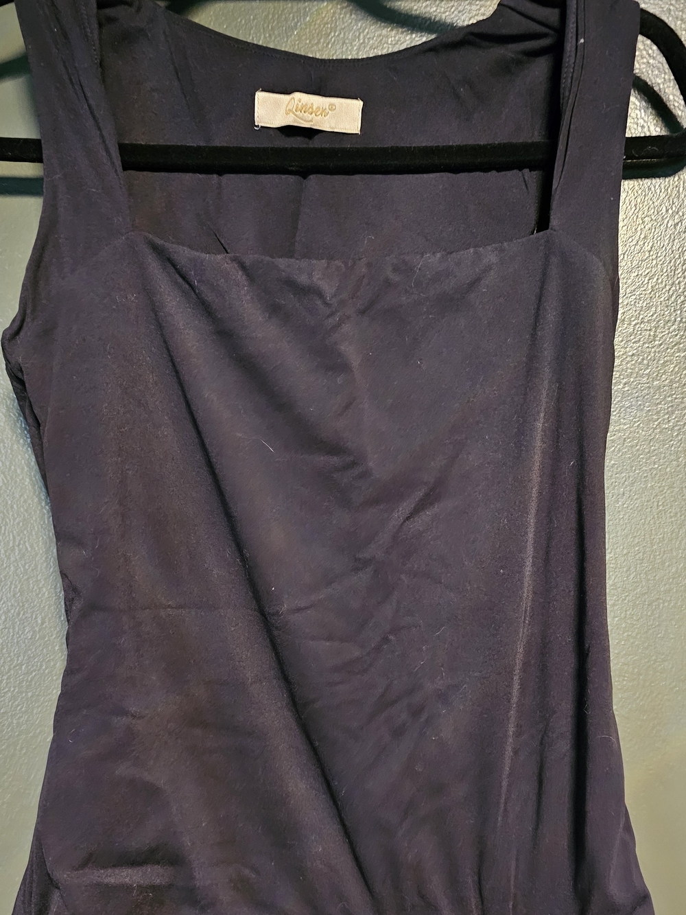 Sleeveless Square Neck Tank Top - Black